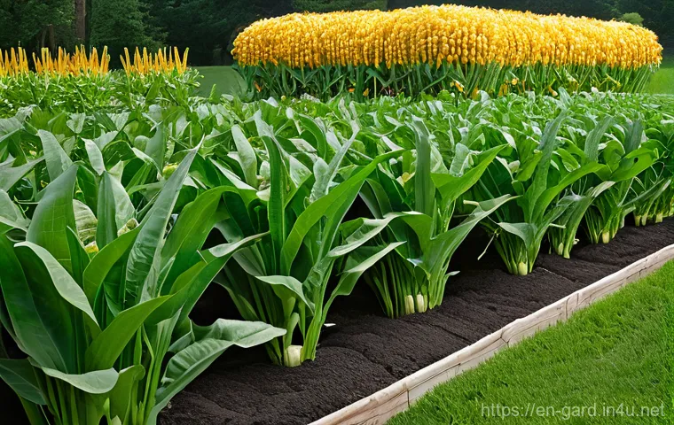 텃밭 작물 간작 혼작 조합 추천 - **Prompt:** A vibrant, photorealistic depiction of the "Three Sisters" companion planting method flo...